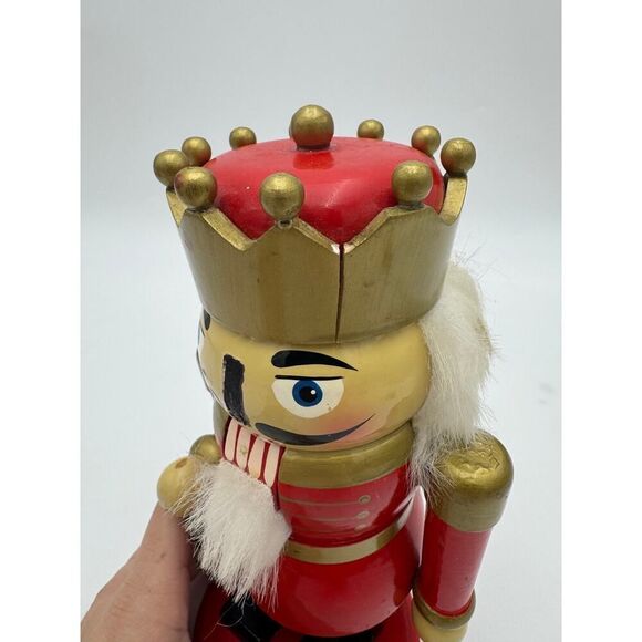 Traditional Wooden Nutcracker King Figurine -‎ Festive Holiday Decor - Picture 8 of 10